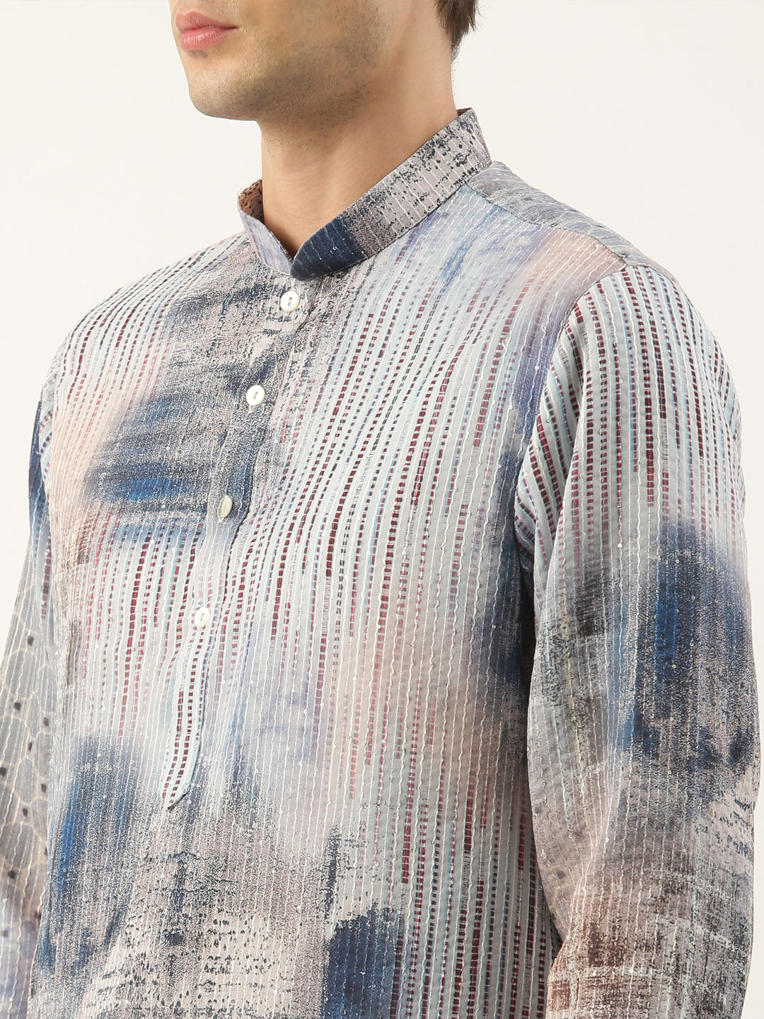 Blue Printed Kurta Set