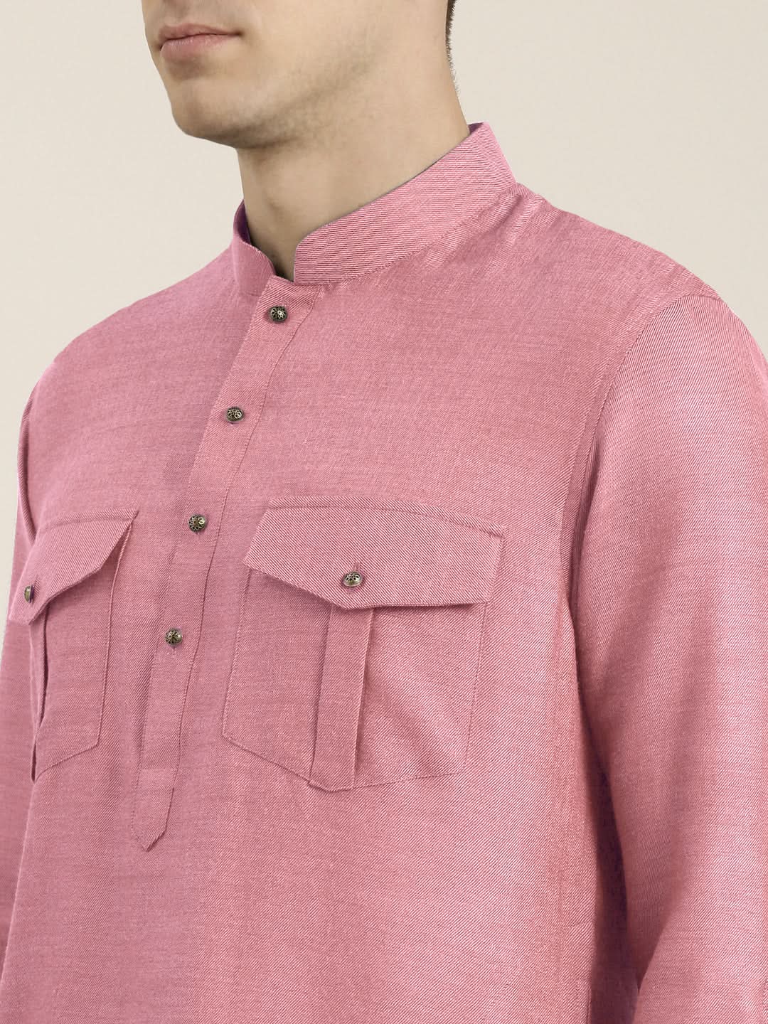 Old Rose cotton Short Pathani