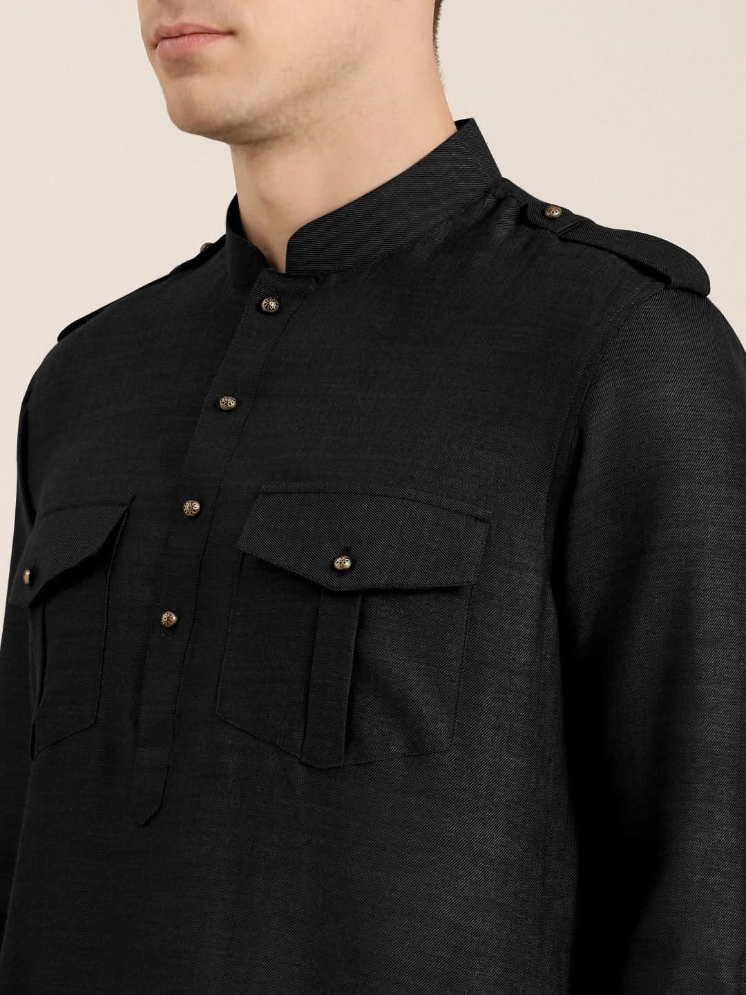 Black cotton Short Pathani