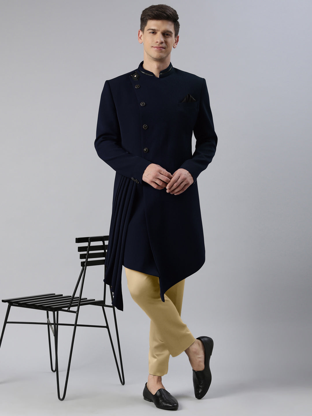 Blue Drape Indowestern