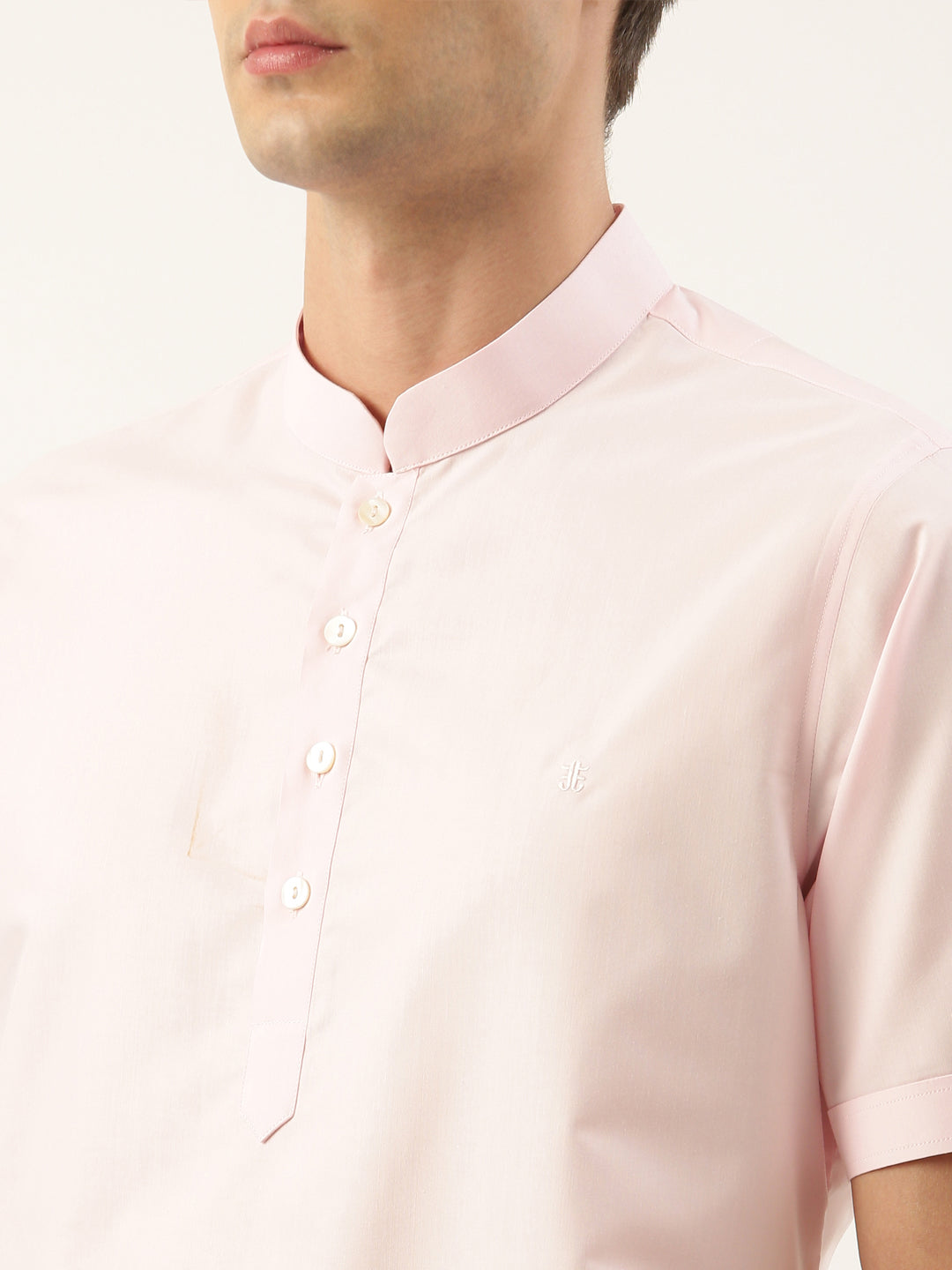 Baby Pink Cotton Short Kurta