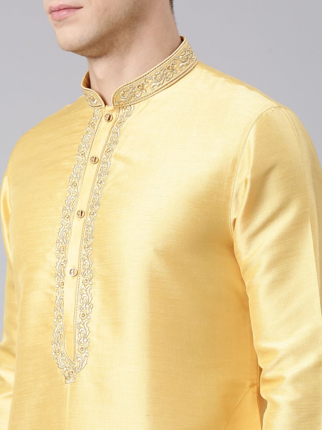 yellow Embroidered Kurta Set