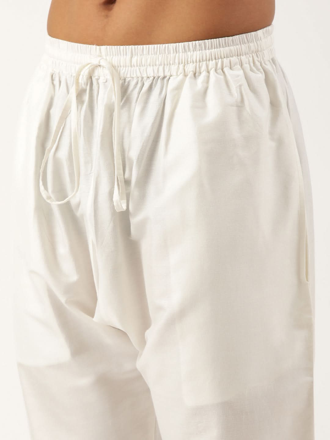 White Embroidered Open Indowestern Set