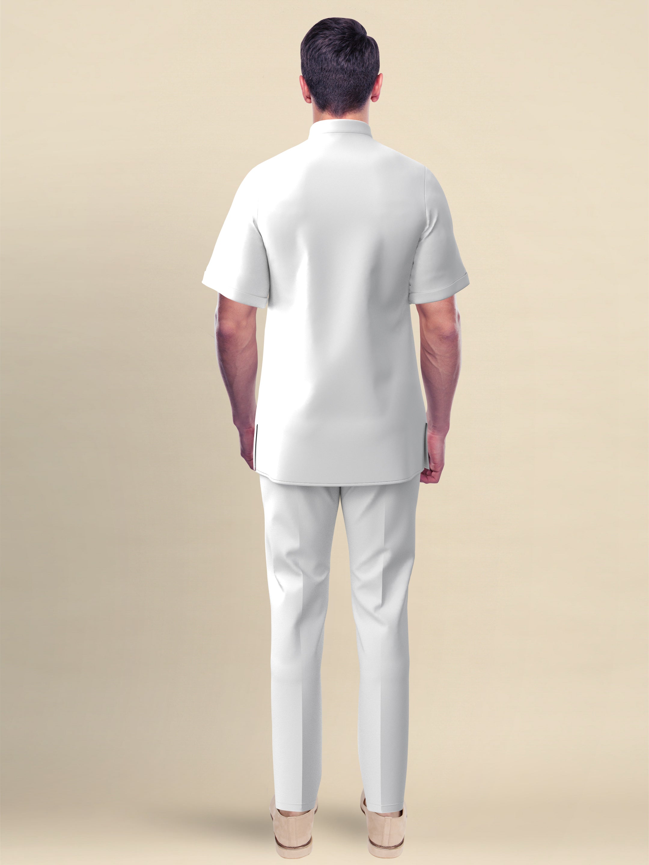 White Plain Short Kurta