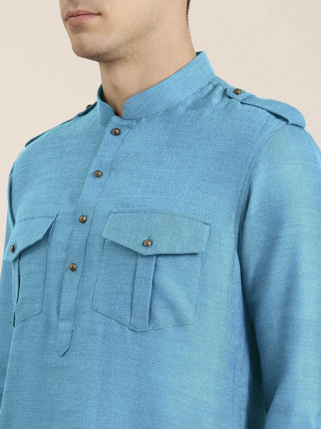 Blue Light cotton Short Pathani