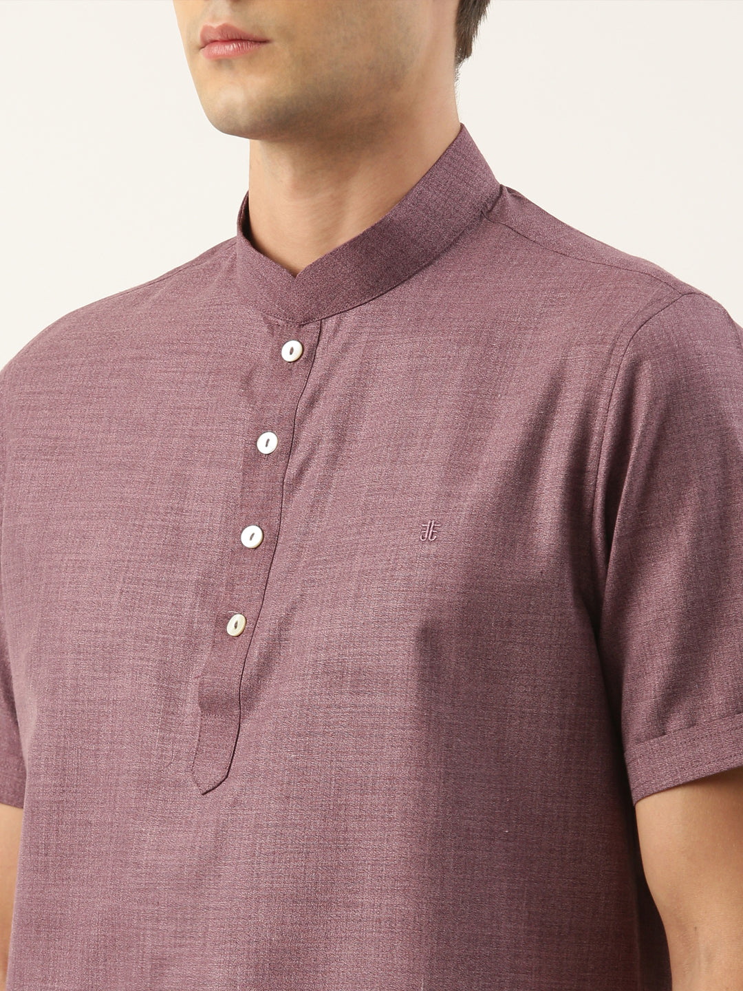 Wine Cotton Short Kurta