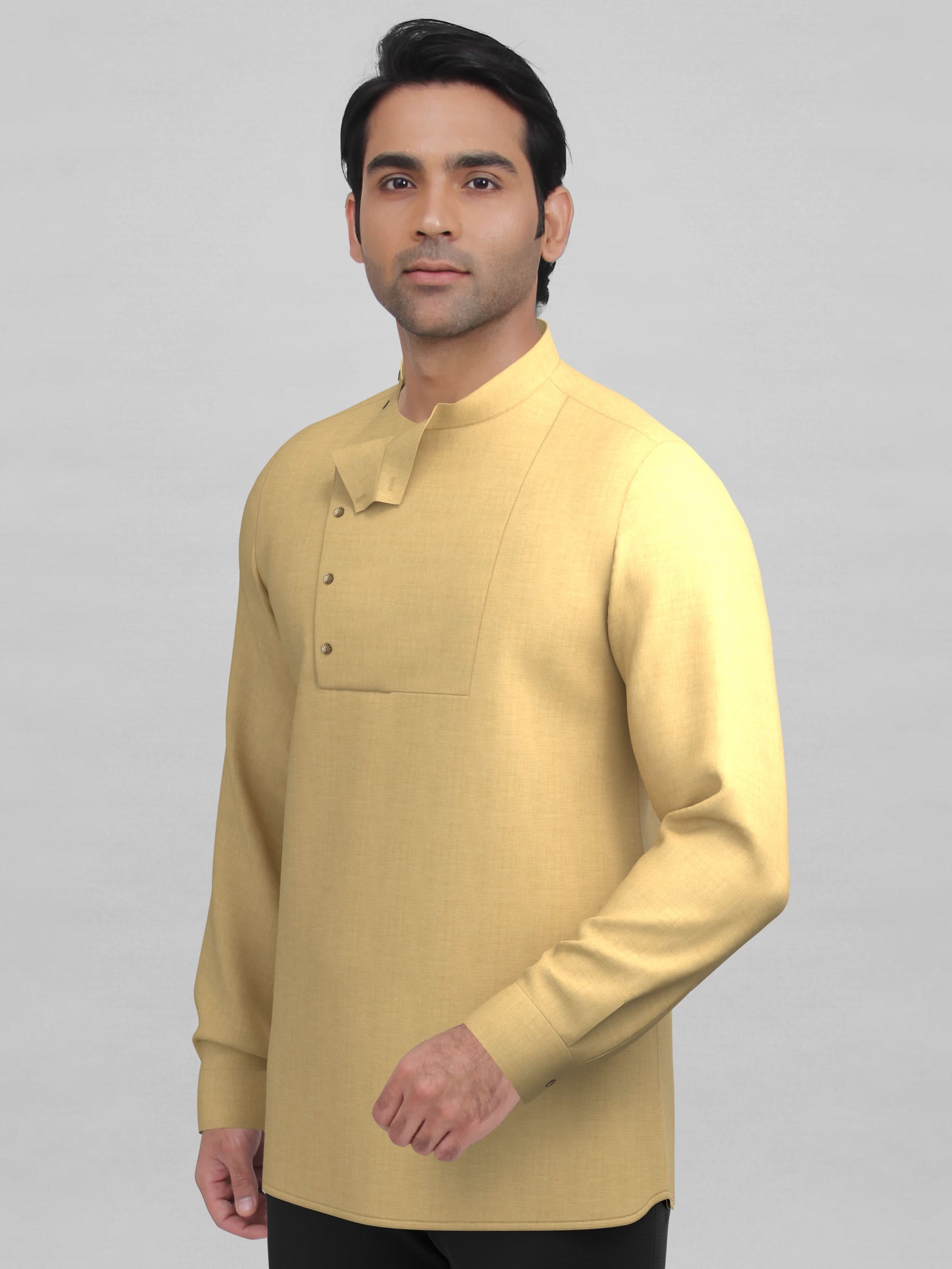 Beige Side open short kurta
