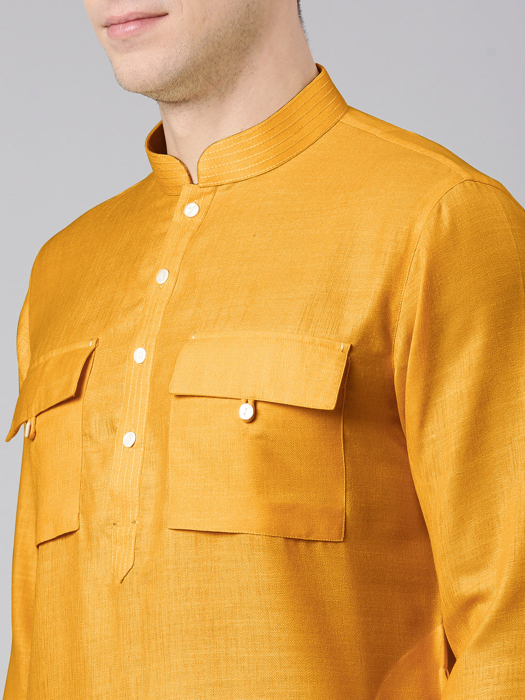 Mustard Pathani Kurta Set