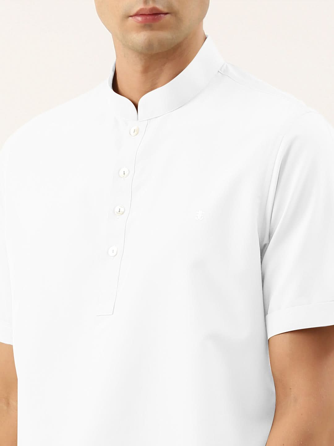 White Cotton Short Kurta Set