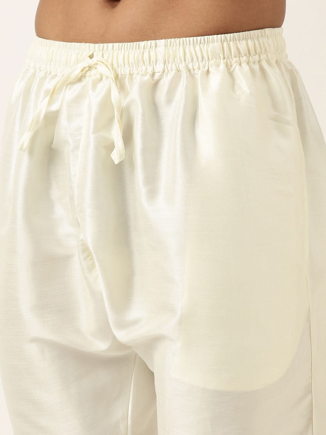 Yellow Floral Jacquard Angrakha Jacket With Beige Kurta