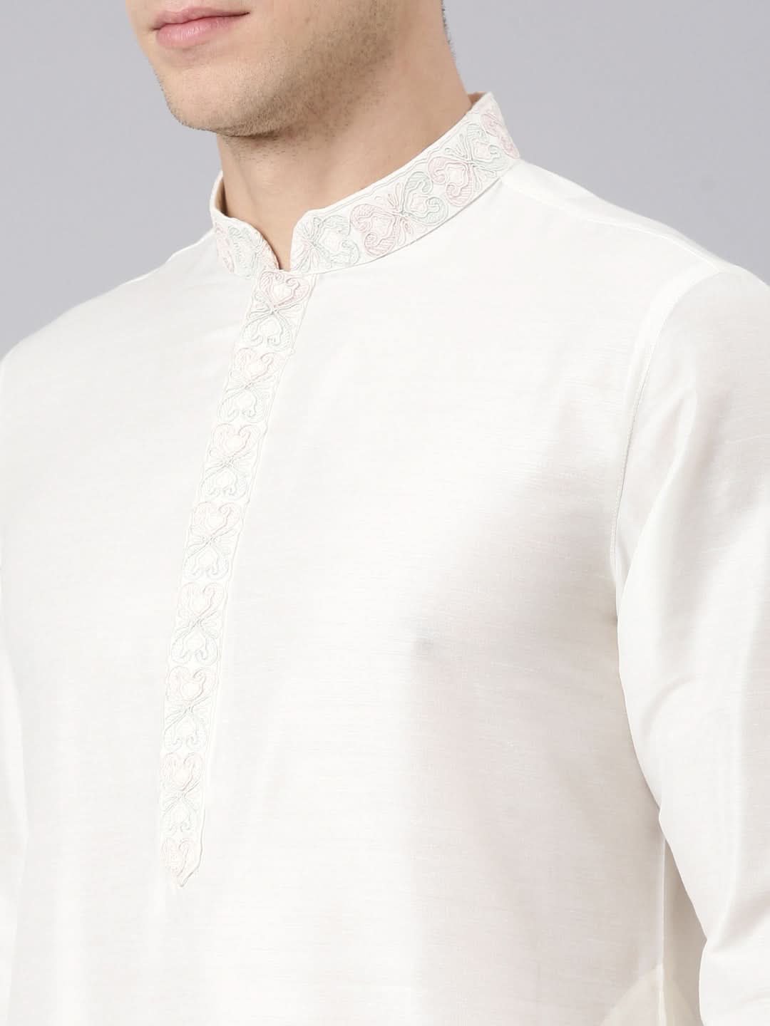 Cream Dori Embroidery Kurta
