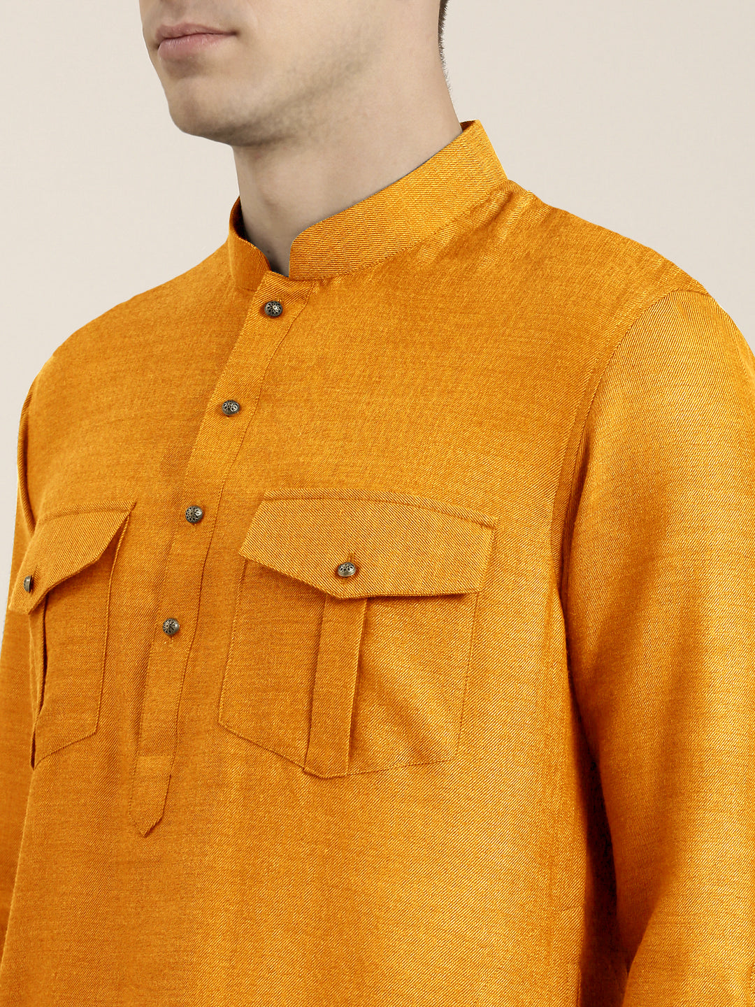 Mustard cotton Short Pathani