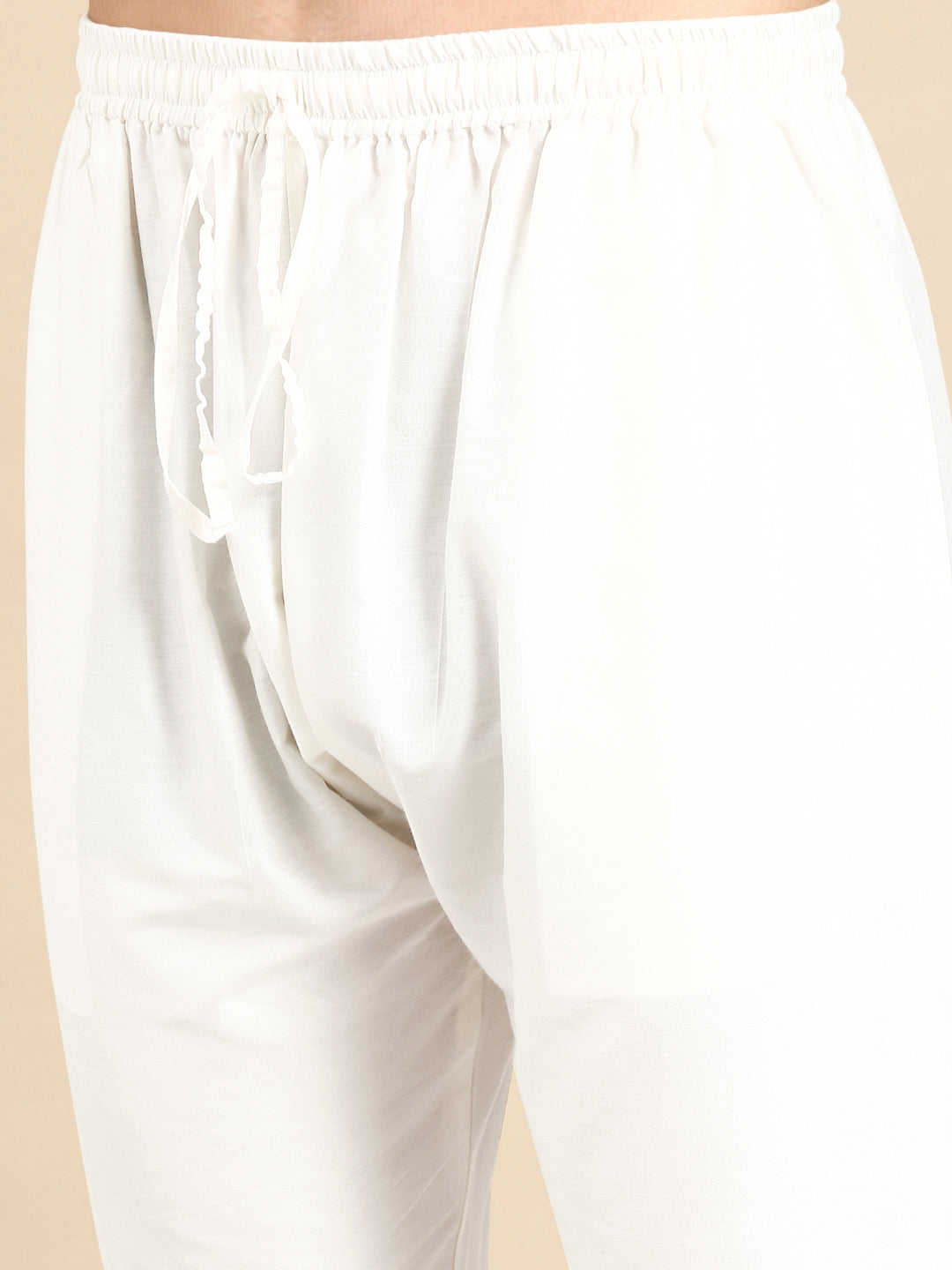 Off White Cotton Dori Embroidered Kurta Set
