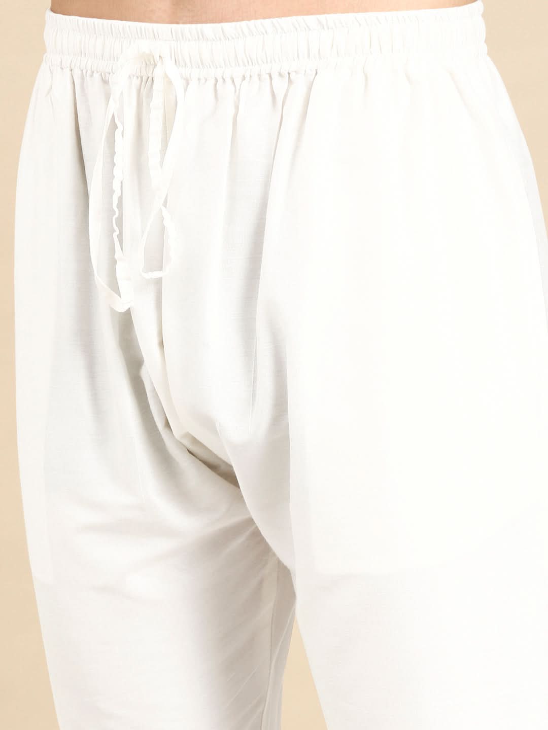 Off White Cotton Dori Embroidered Kurta Set