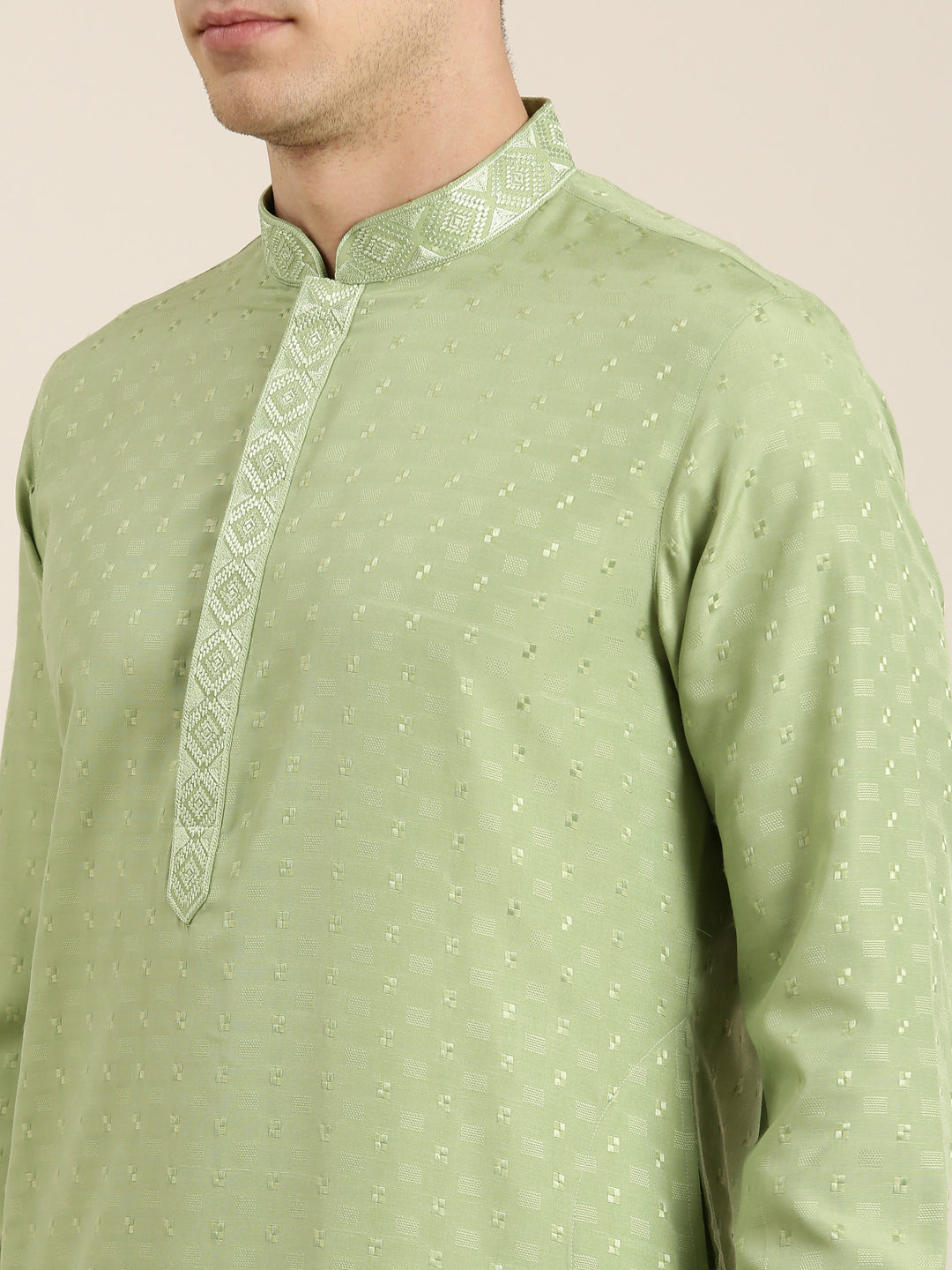 Light Green Embroidered Kurta Set