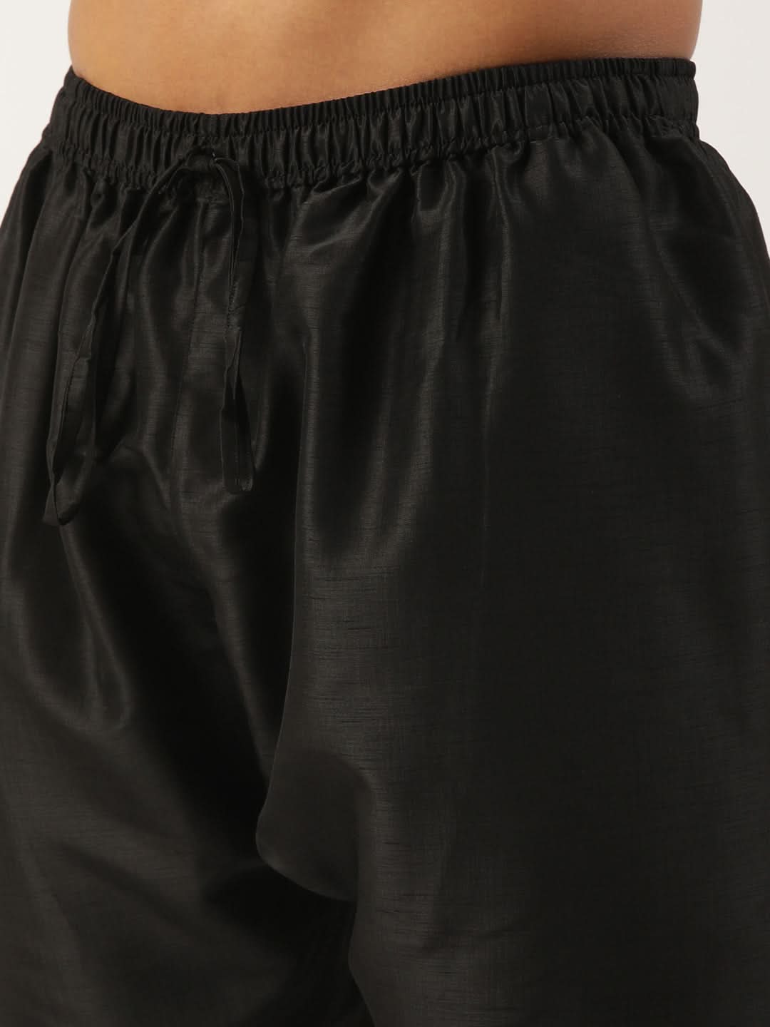 Black Velvet Jacquard Jacket Kurta Set