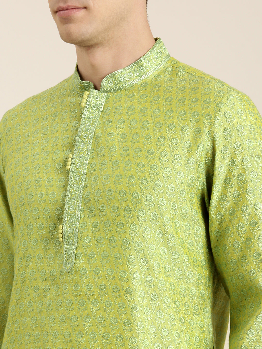 Jade Green Banarasi Jacquard Kurta Set