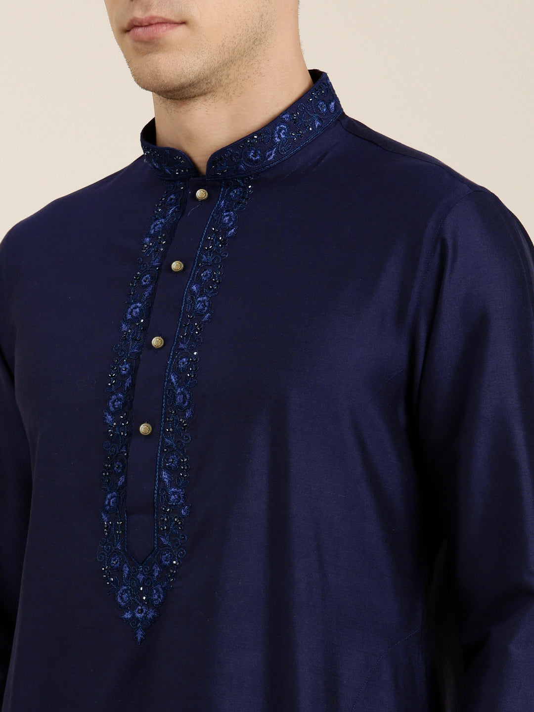 Navy Dori Embroidered Kurta Set