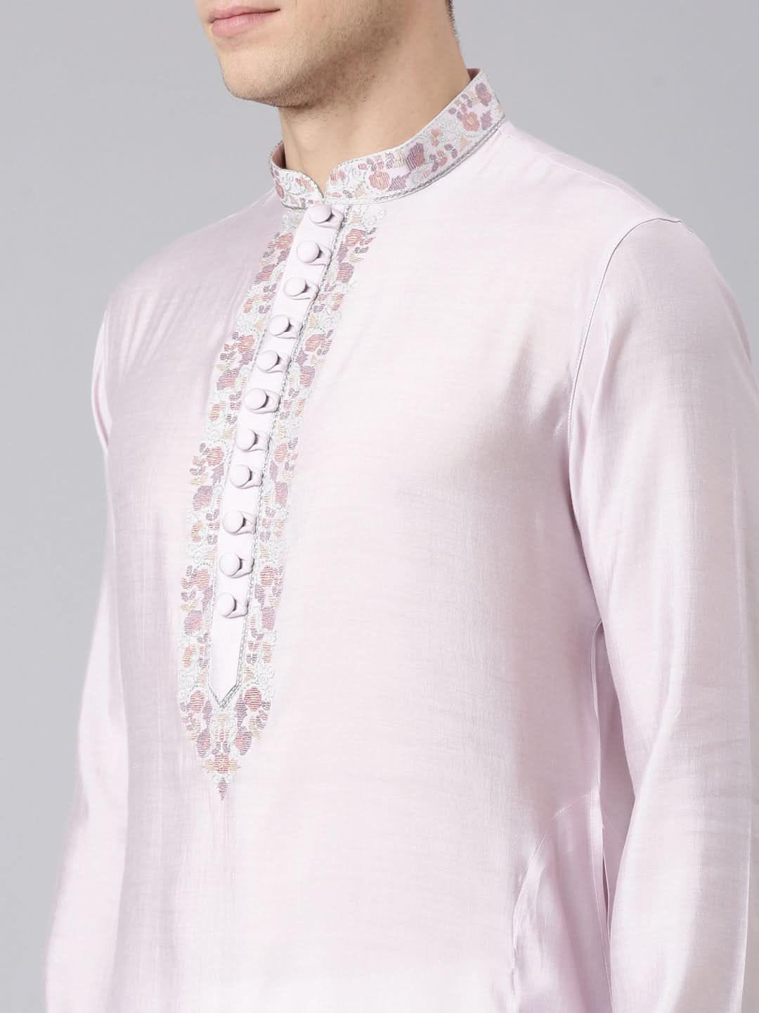 Lavender Embroidered Kurta Set