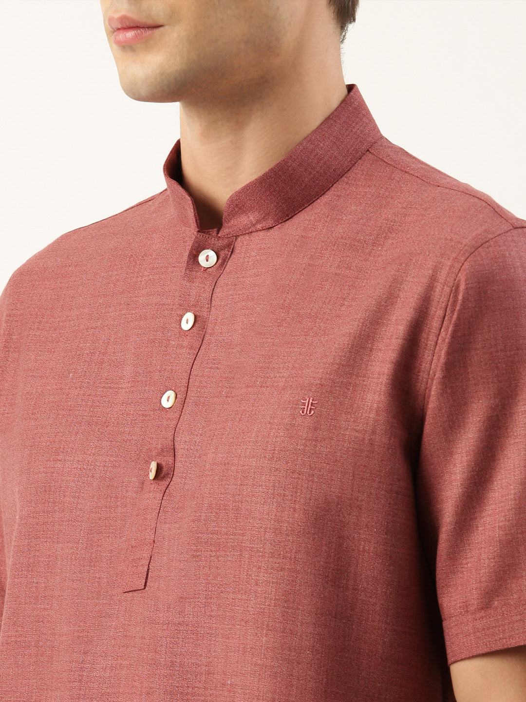 Maroon Cotton Short Kurta