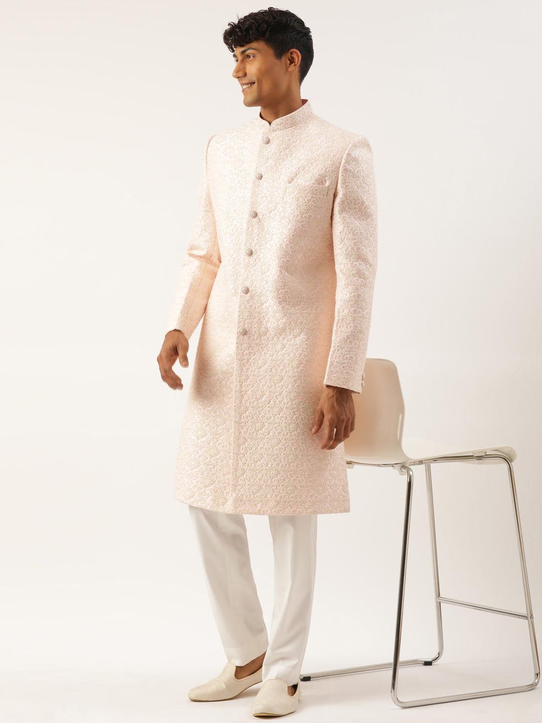 Baby Pink Embriodered Indowestern