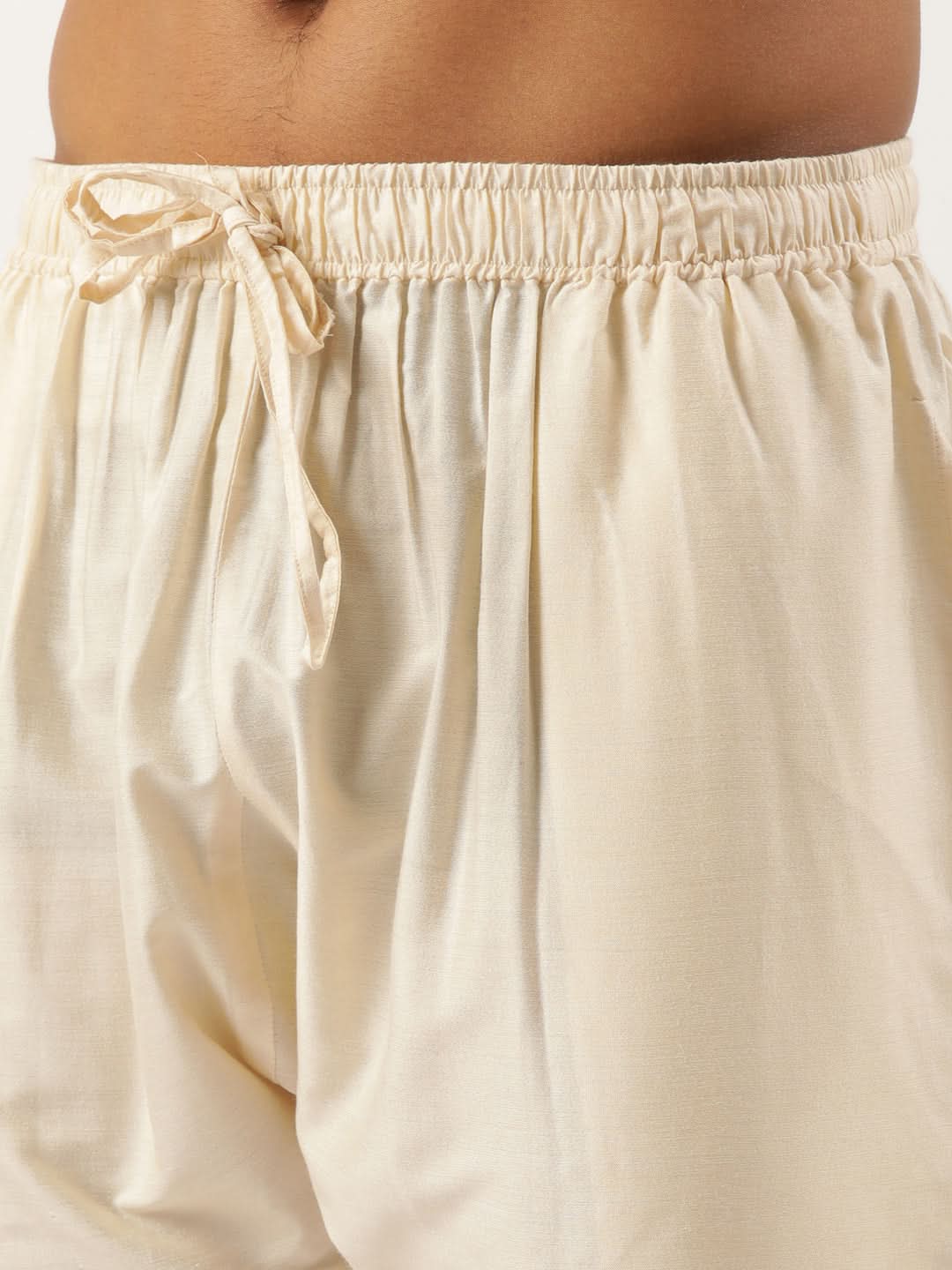 Cream Embroiderd Layered Long Jacket Kurta Set