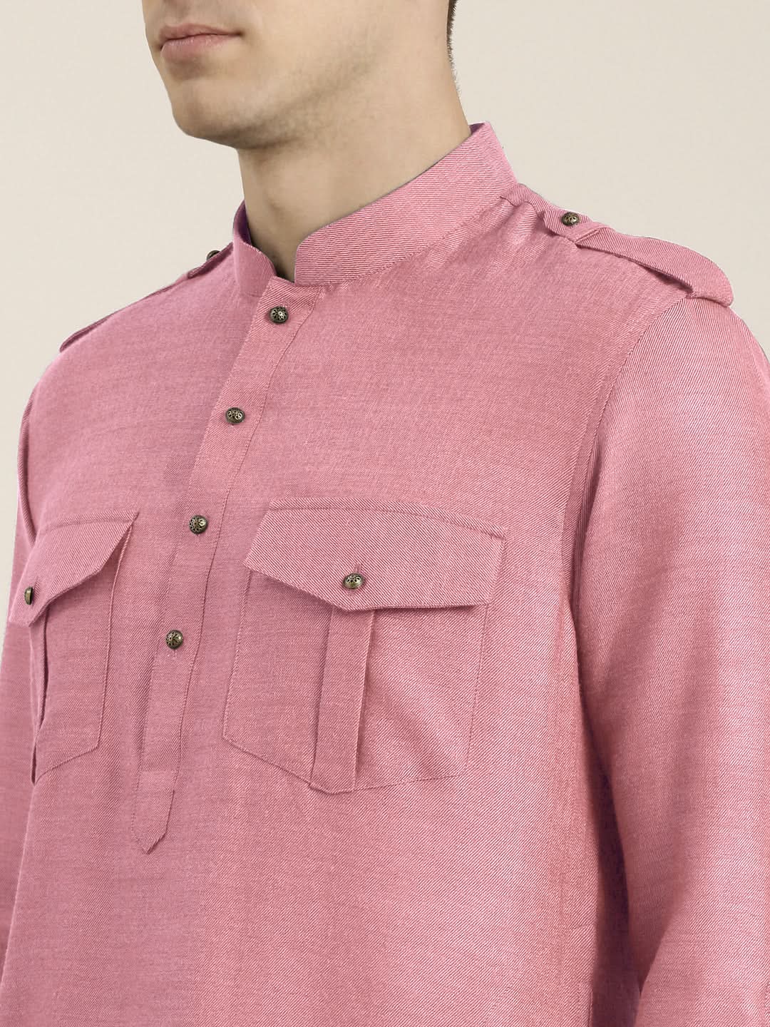 Old Rose cotton Short Pathani