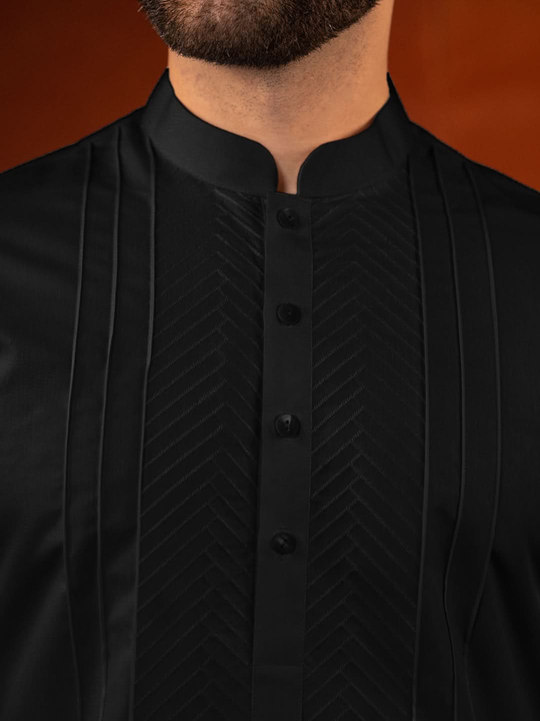 Black fine Cotton Embroidered Short Kurta Set