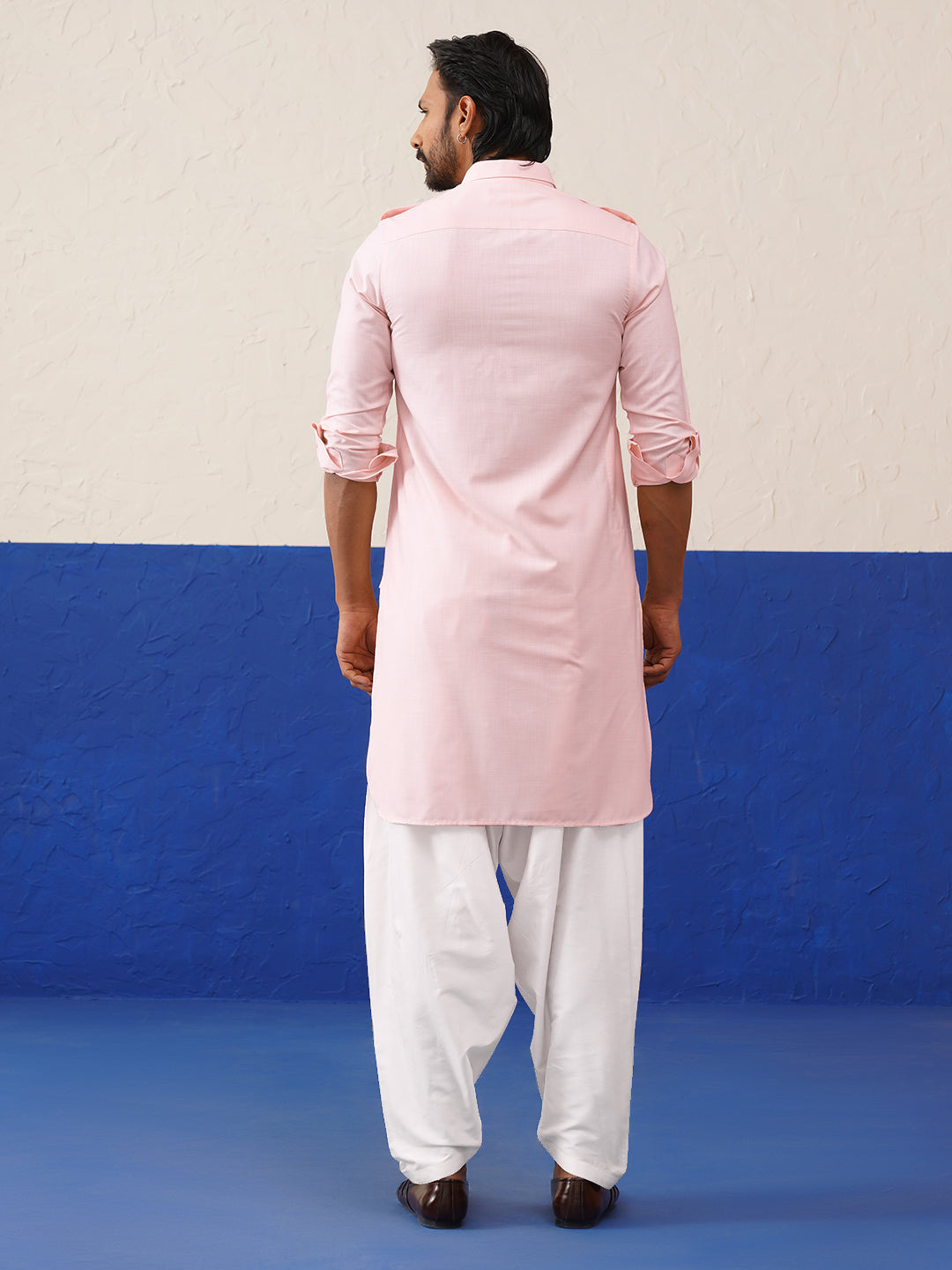 Baby Pink Pure cotton Pathani with Salwar