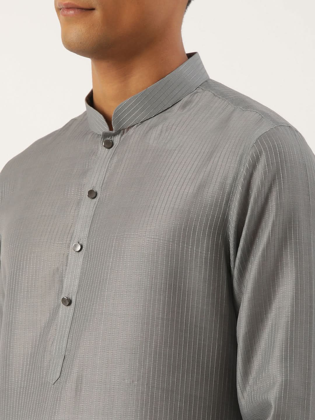 Grey Stitchline Kurta Set