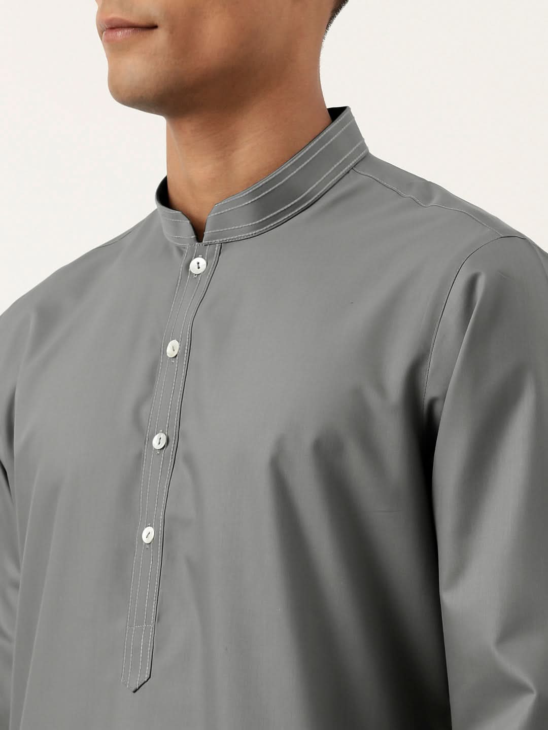 Grey Cotton Kurta Set