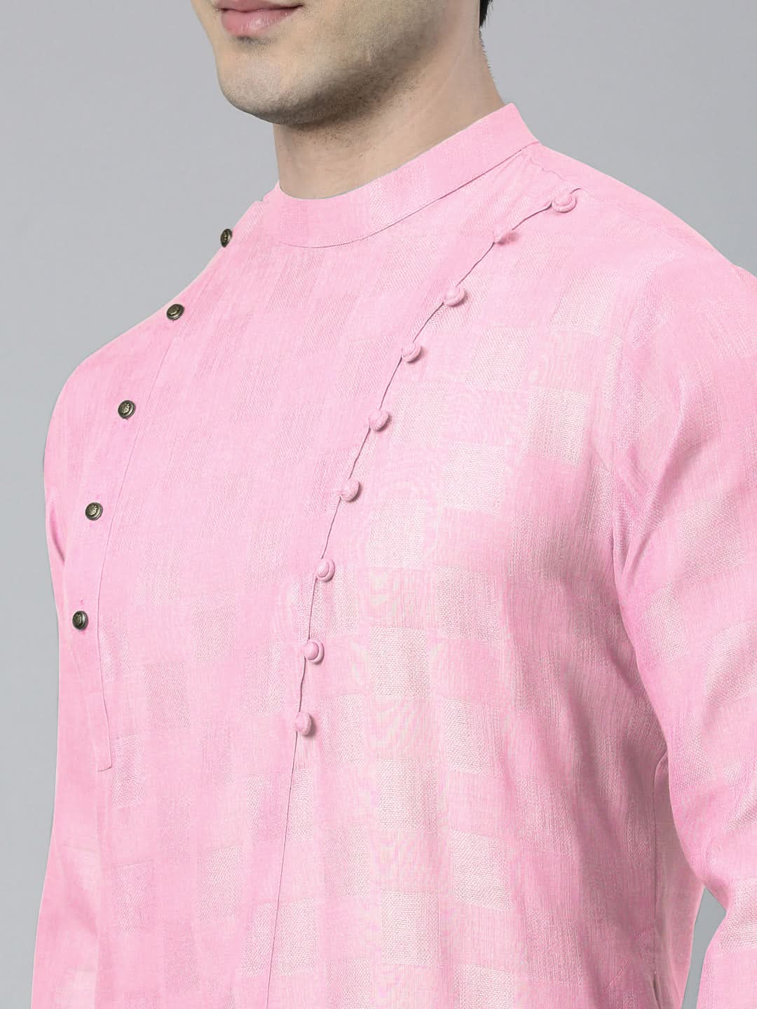 Light Pink Asymmetrical Kurta Set