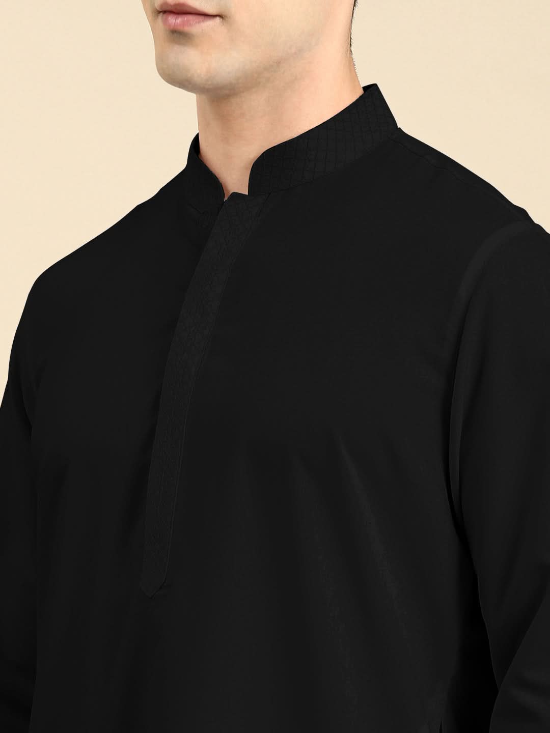 Black fine Cotton Kurta Set