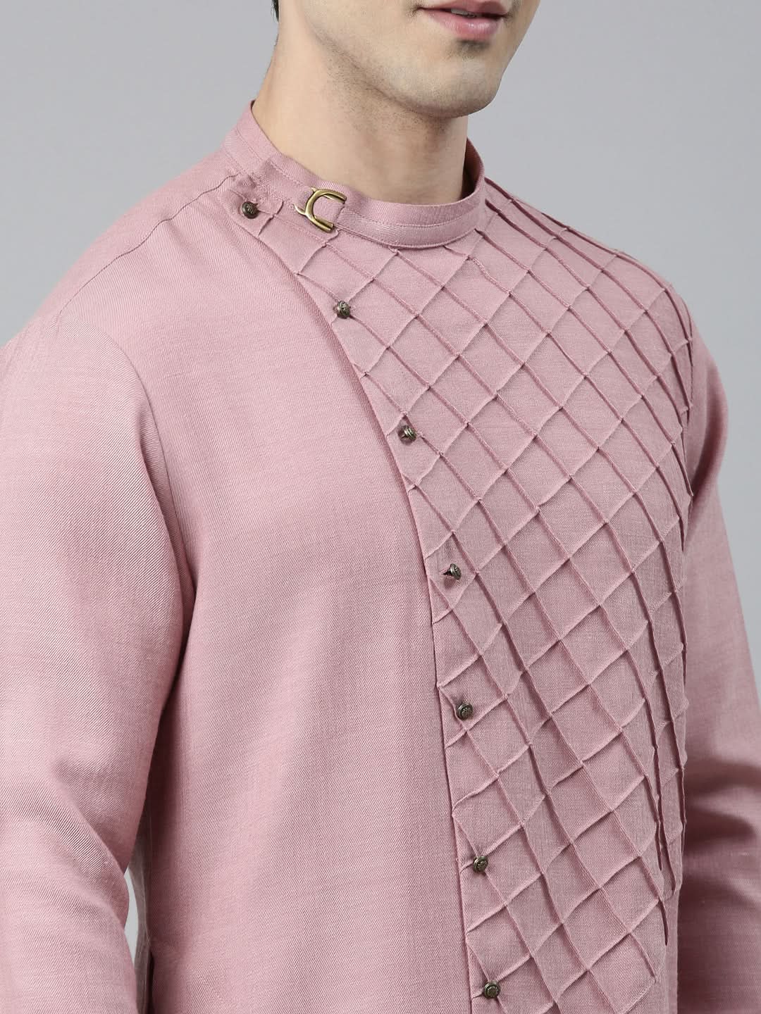 Old Rose Angrakha Kurta Set