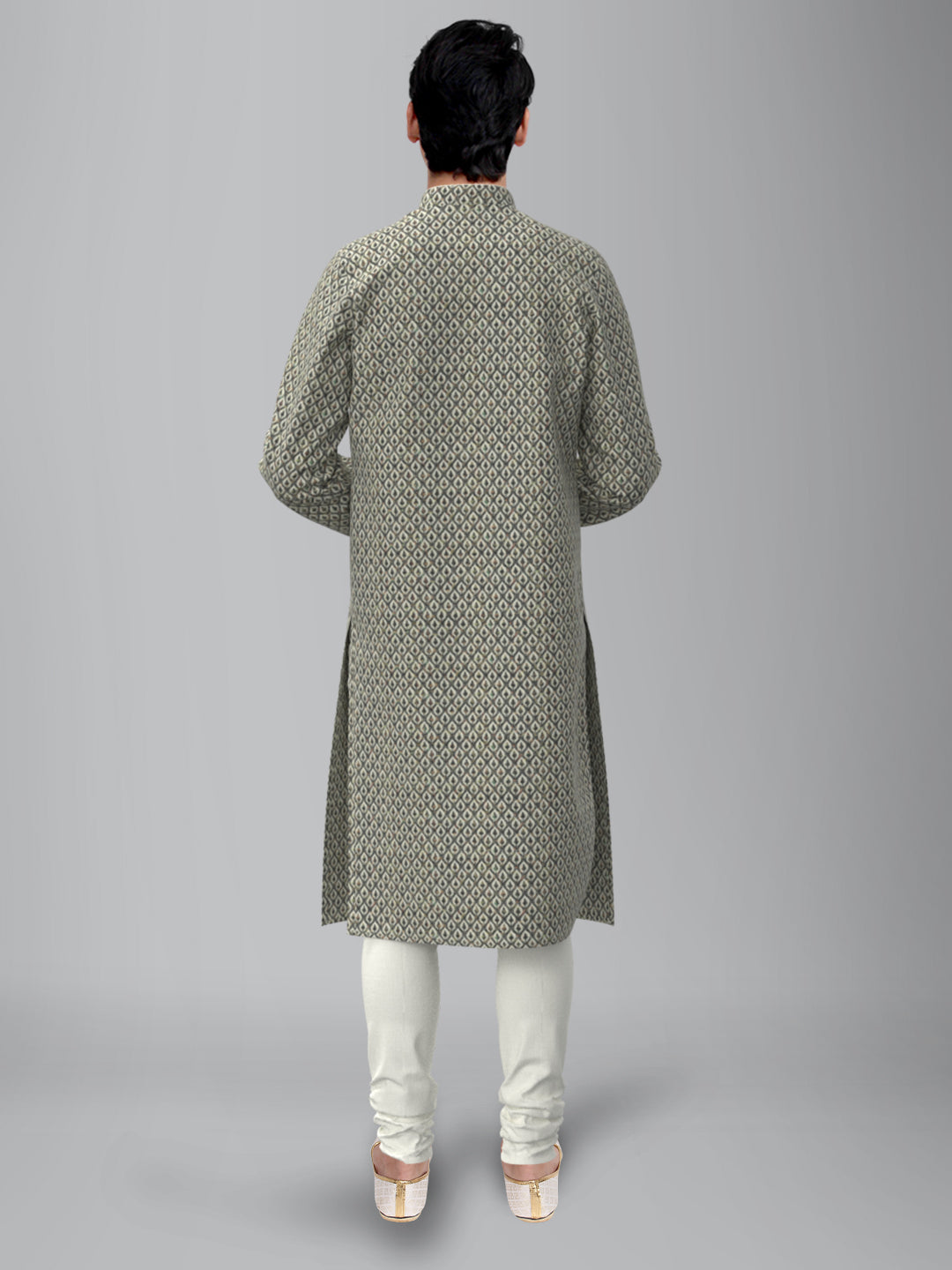 Green Printed Chikankari Kurta Set