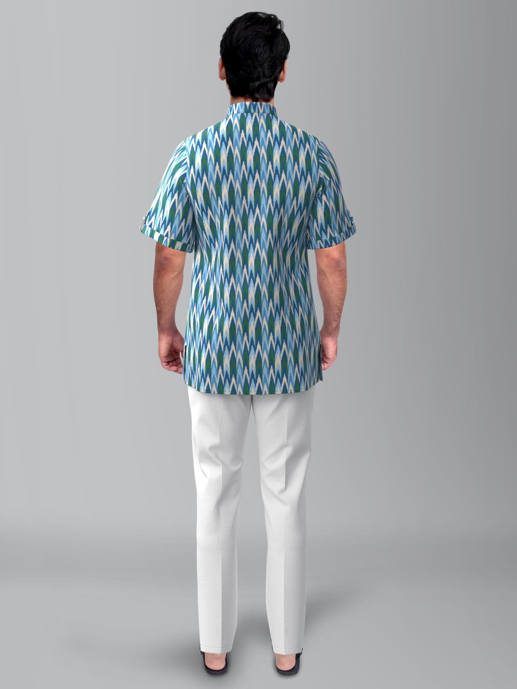 Light blue ikat Short Kurta