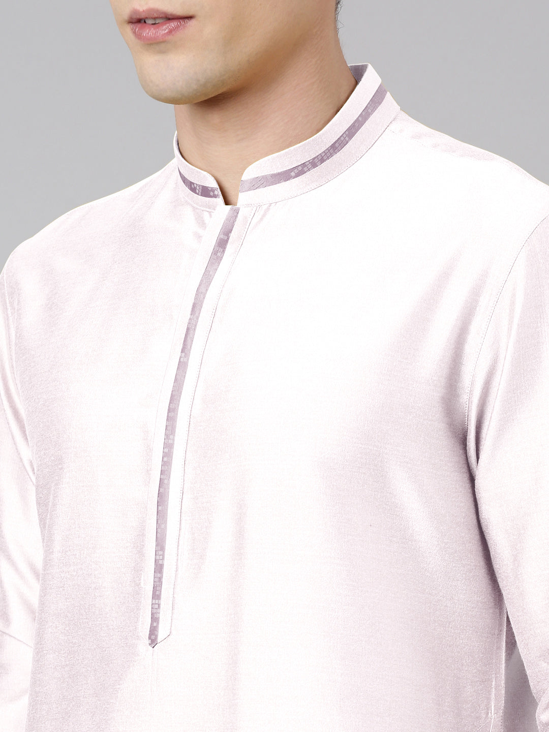 Lilac Jacquard Jacket With Kurta Set