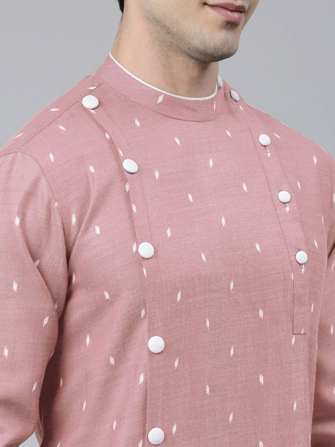 Pink Design Asymmetrical Kurta Set