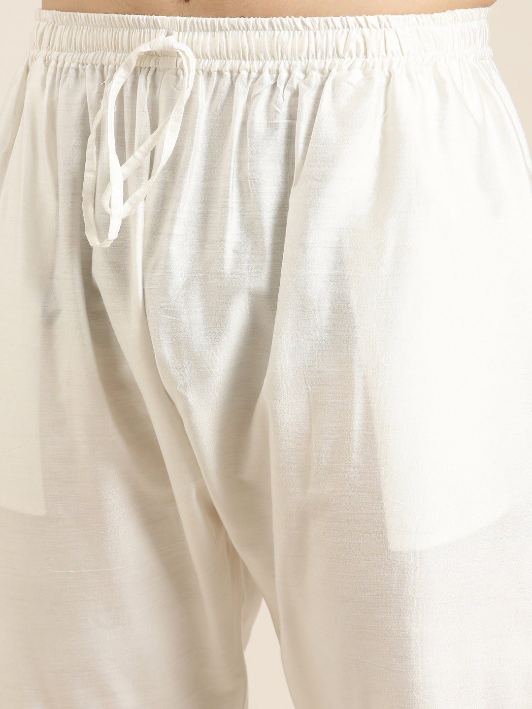 Beige Cotton Dori Embroidered Kurta Set