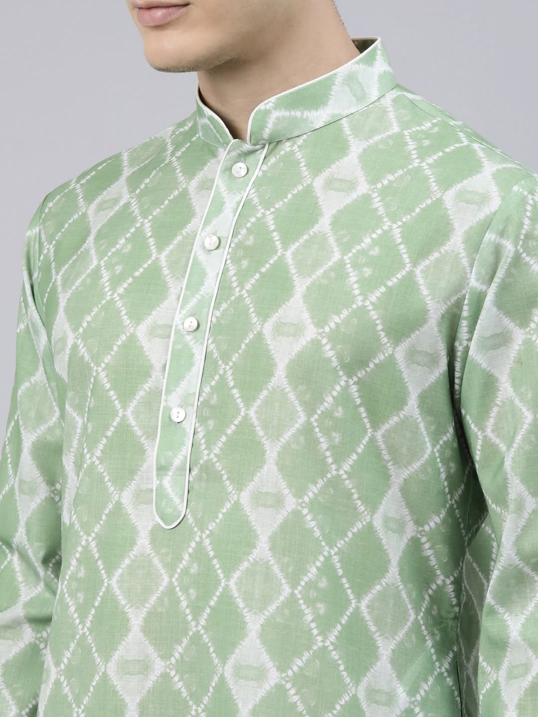 Light Green Tie Dye Kurta Set