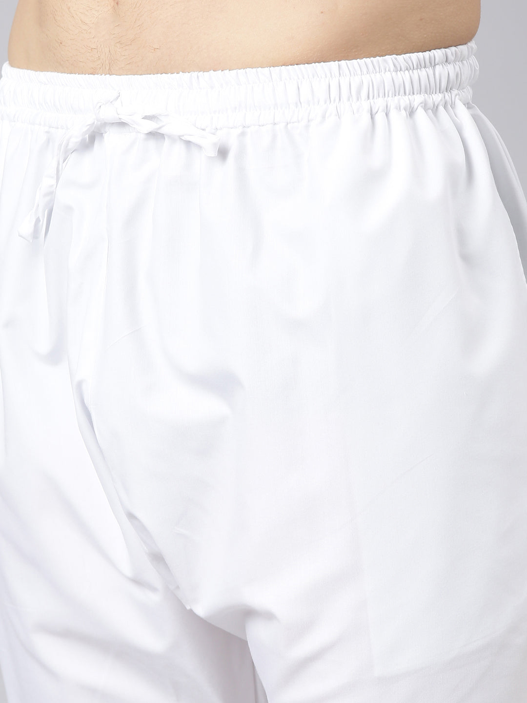 White Pleated Cotton Kurta Set