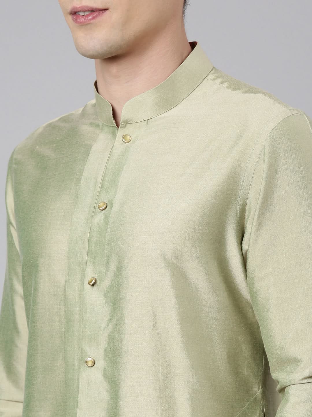 Beige Floral Print Jacket With Open Kurta