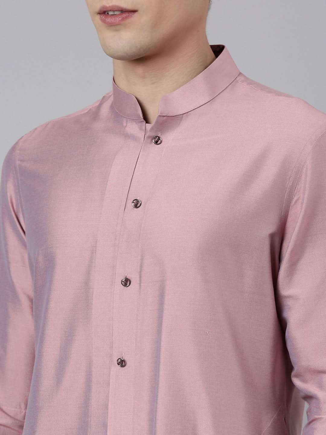 Pink Print Jacket With Open Kurta