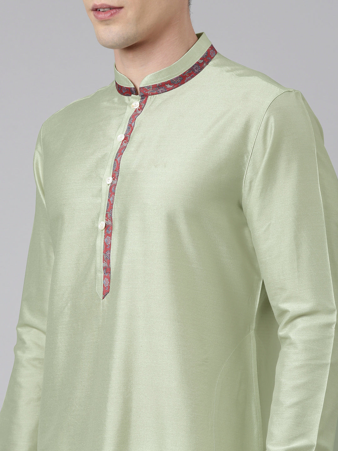Red Printed Jacket With Kurta