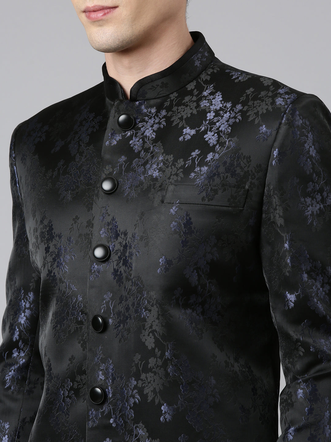 Blue Black Jacquard Indo Set