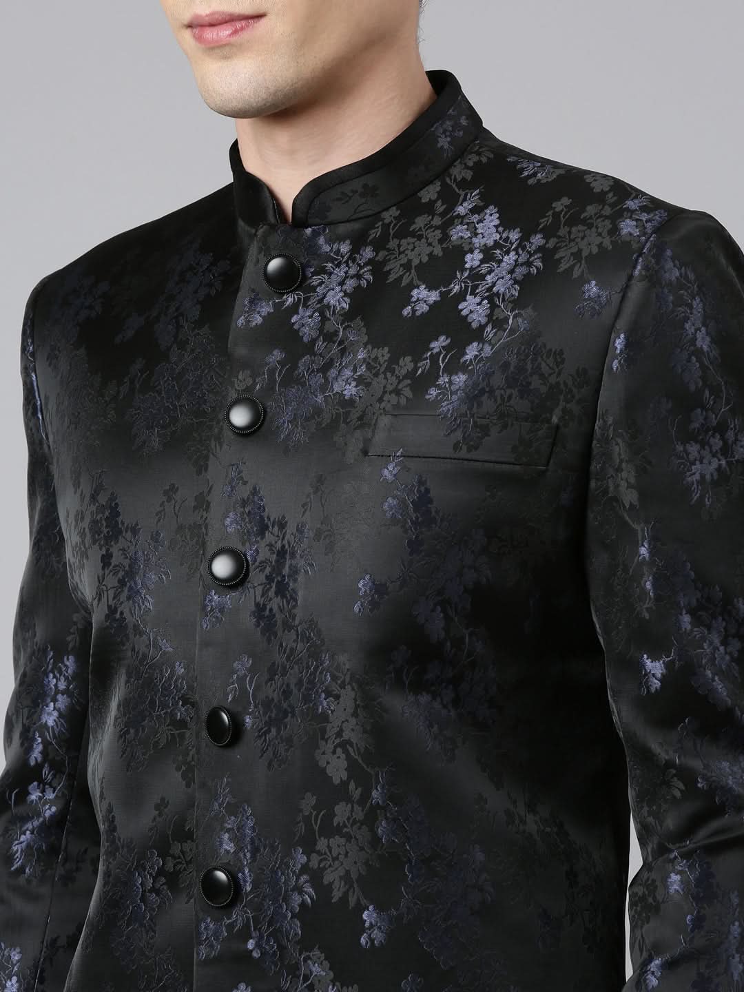 Blue Black Jacquard Indo Set