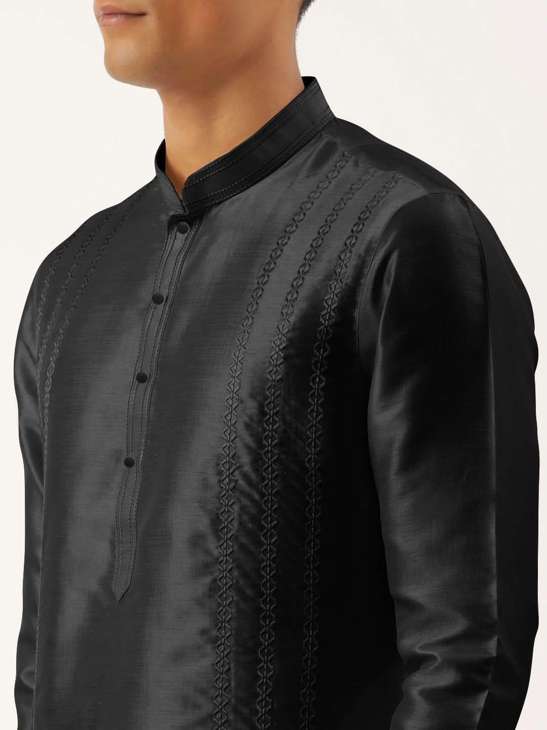 Black Embroidered Kurta Set
