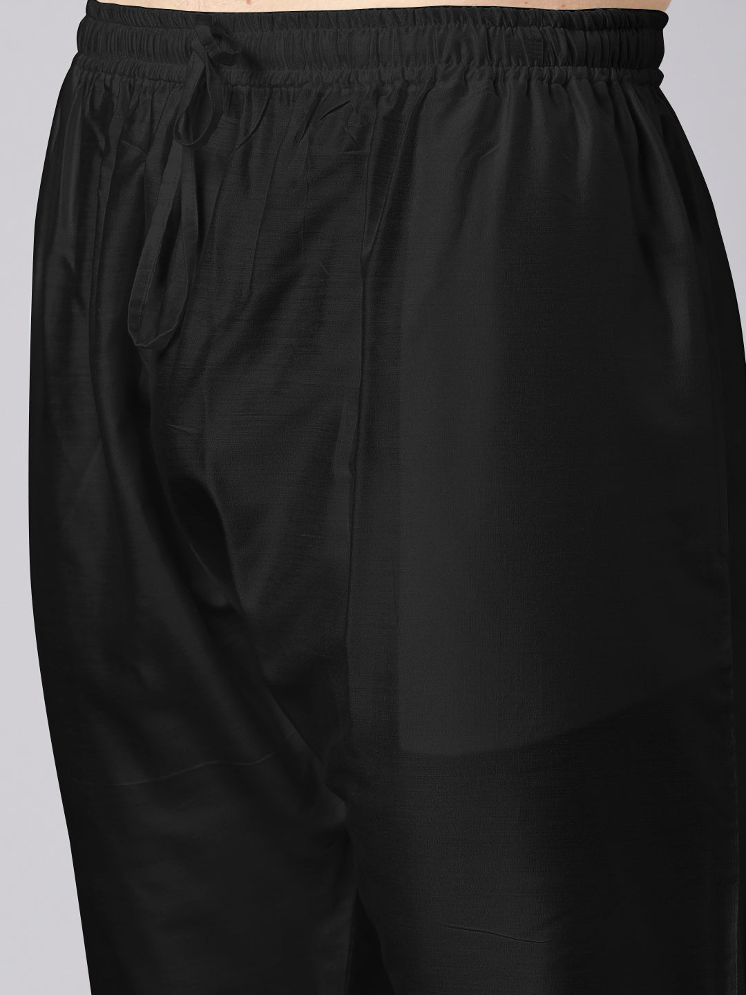 Black Cotton Dori Embroidery Kurta Set