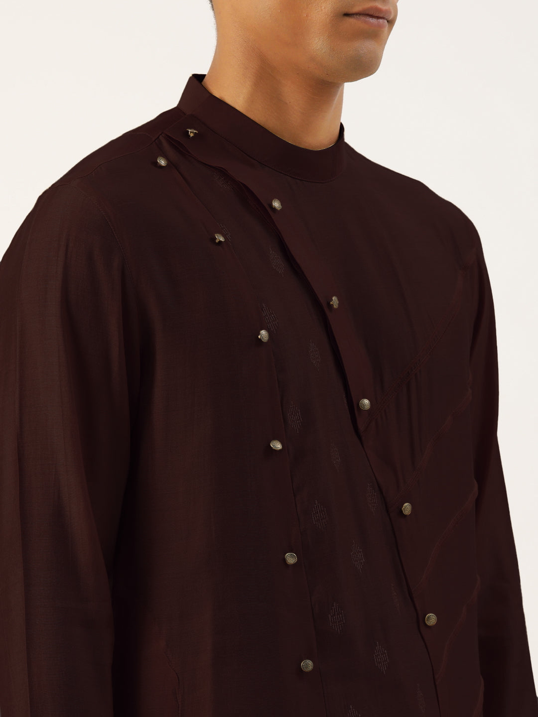 Maroon Side Open Layered Kurta Set
