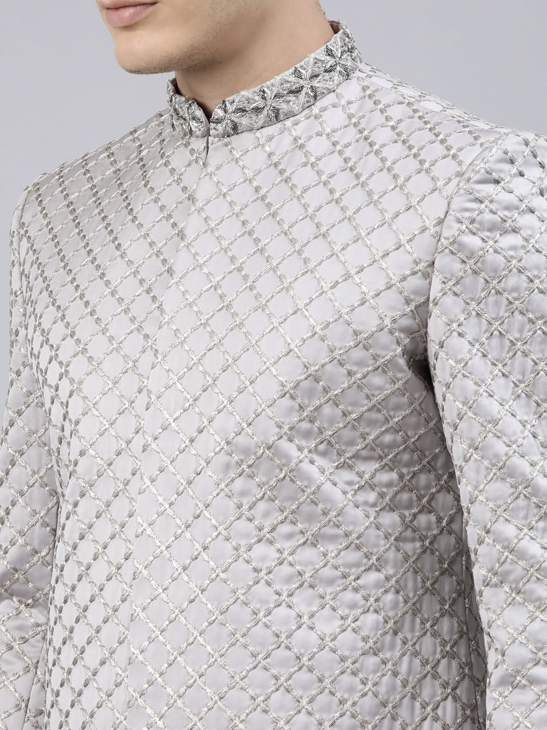 Silky Silver Classic Indo Western